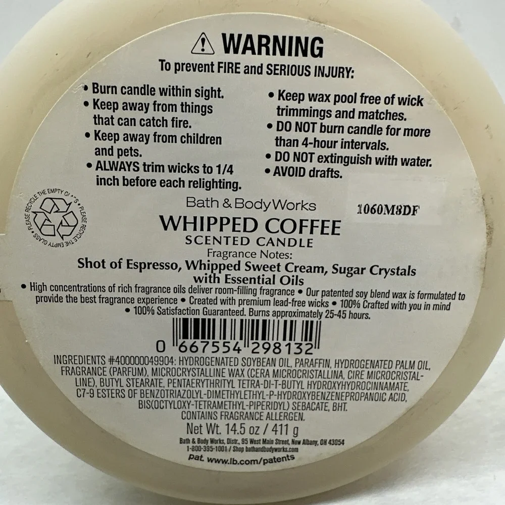 Bath & Body Works WHIPPED COFFEE 3-Wick Candle 14.5 oz Espresso Cream Sugar